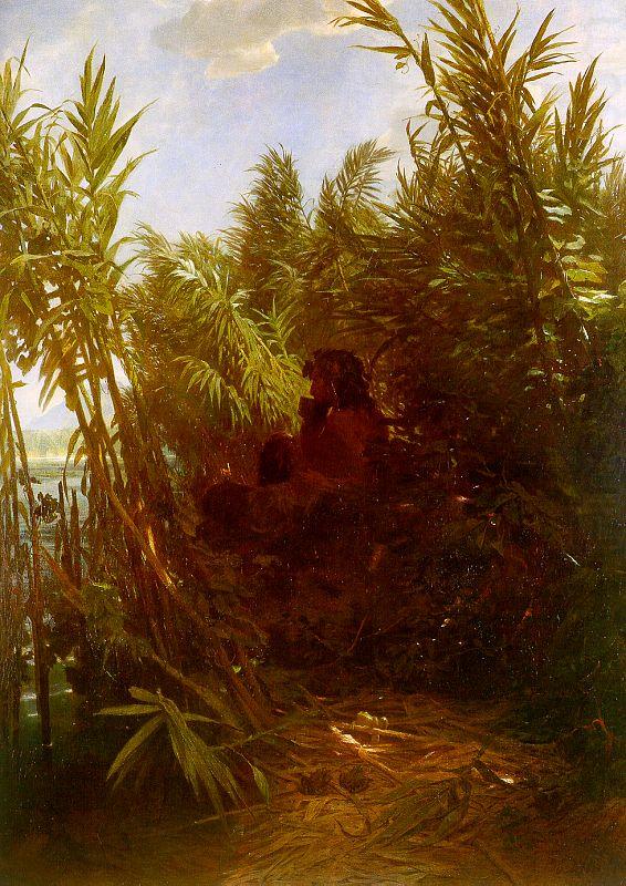 Arnold Bocklin Pan Amongst the Reeds china oil painting image